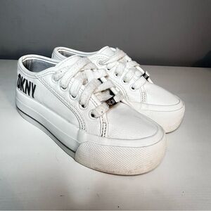 DKNY - Lightly Worn, Kids, White Sneakers, Platform, Chunky, Soft, Laces, Sz 11